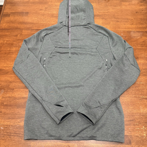 On Cloud Running Technical Hoodie Pullover 1/4 Zip Jacket Men's Medium Gray - Picture 9 of 12